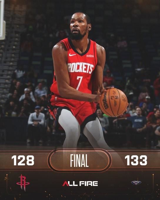 耻辱一战，西部第5火箭被西部倒1鹈鹕逆转25分；鹈鹕平队史纪录